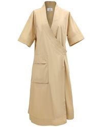 Smart and Joy - Neutrals Cotton Kimono Wrap Dress - Lyst