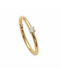 Zahav Jewelry - 14K Solid Natural Diamond Clicker Hoop - Lyst