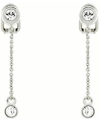 Emma Holland Jewellery - Platinum & Crystal Droplet Clip On Earrings - Lyst