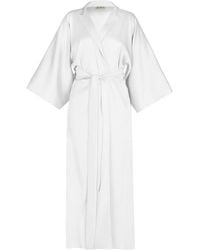 Avenue 8 - Silk Maxi Collar Robe - Lyst