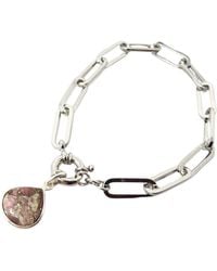 Harfi - Tourmaline October Birthstone Paperclip Bracelet - Lyst