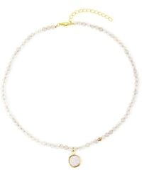 Saachi - Agate Gemstone Beads Necklace With Druzy Pendant - Lyst