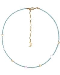 Aurozia - Evil Eye Moon & Heart Amazonite Vermeil Choker Necklace & Bracelet, Crystal Protection Jewelry - Lyst