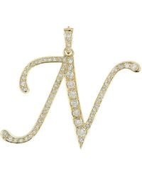 Artisan - 14K Diamond Letter N Initial Pendant - Lyst