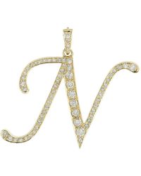 Artisan - 14K Diamond Letter N Initial Pendant - Lyst