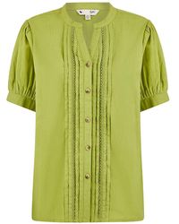 Yumi' - Cotton Pleated Short Sleeve Shirt - Lyst