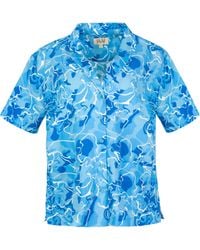 JAAF - Short Sleeve Oversized Shirt In Pool Water Print - Lyst