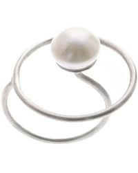 Silver Moon - Pearl Sterling Ring – Orbit - Lyst