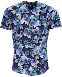 lords of harlech - Maze Snap Floral V-Neck Tee - Lyst