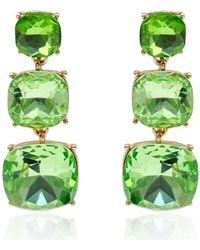 Michael Nash Jewelry - Mackenzie Triple Cushion Shape Peridot Drop Earrings - Lyst