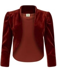 NUMBAT - Eliza Velvet Bolero Coat - Wine - Lyst
