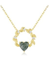 Azura Jewelry New York - Heart Desire Moss Agate Vermeil Necklace - Lyst