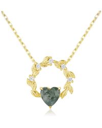 Azura Jewelry New York - Heart Desire Moss Agate Vermeil Necklace - Lyst