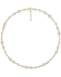 LINYA JEWELLERY - Geometric Row Stone & Plated Necklace - Lyst