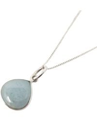 Harfi - Aquamarine March Birthstone Sterling Heart Charm Necklace - Lyst
