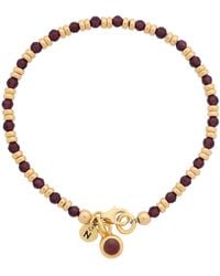 Nellou Jewellery - Linear January Birthstone Bracelet Garnet Plated Sterling - Lyst