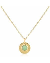 Auree - Bali 9ct Gold May Birthstone Necklace Chrysoprase - Lyst