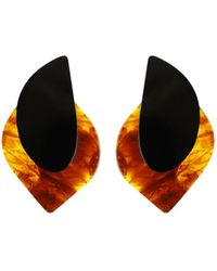 Gissa Bicalho - Handmade Acrylic Earring Short Organic E Caramel Granite - Lyst