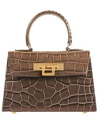 Lalage Beaumont - Neutrals / Fonteyn Mignon Orinoco Print Calf Leather Handbag - Lyst