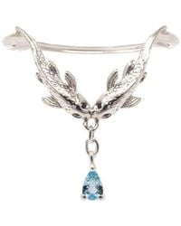 NASI SILVER - Two Wishes Wishbone Ring- Topaz - Lyst