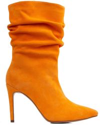 Ginissima - Orange Suede Leather Eva Boots - Lyst