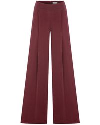 NAZLI CEREN - Mui Wide-leg Trousers In Red Plum - Lyst