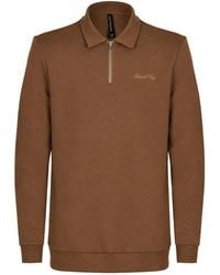 DAVID WEJ - Enzo Cotton Zip Polo - Lyst
