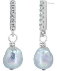 Jollz Jewellery - Sterling Baroque Akoya Drop Earrings - Lyst