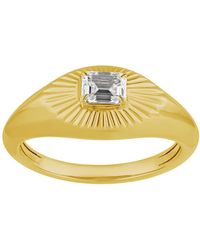 Artisan - 14K Asscher Cut Diamond Signet Ring - Lyst
