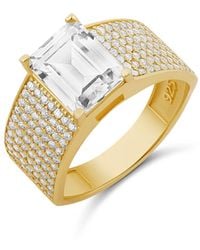 SHYMI - Wide Pave Center Stone Band - Lyst
