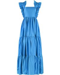 Lavaand - The Karis Tie Back Maxi Dress In Cornflower Blue - Lyst
