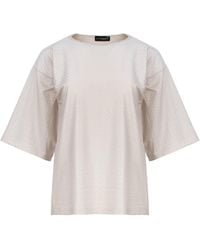 Conquista - Neutrals Oversized Jacquard Cotton-Blend T-Shirt With Elbow-Length Sleeves - Lyst