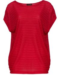 Conquista - Striped Shiny Jersey Egg-Shaped Top – Soft Rayon Blend - Lyst