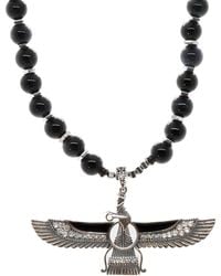 Ebru Jewelry - Tourmaline Faravahar Beaded Necklace-black - Lyst