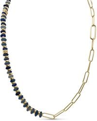 Clemence Wren - Jade Stone Paperclip Necklace - Lyst