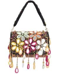 Pode - Michele Multicolour Beaded Floral Statement Shoulder Bag - Lyst