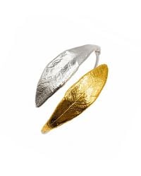 Mother Nature Jewelry - Two-Tone Leaf Cuff, Handmade Adjustable Bracelet - Lyst