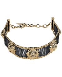 Addicted - Heritage Plated Choker With Lion Heads - Lyst