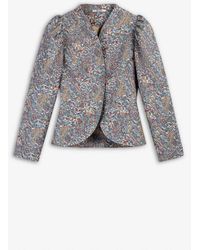 Nocturne - Jacquard Stand Collar Jacket - Lyst
