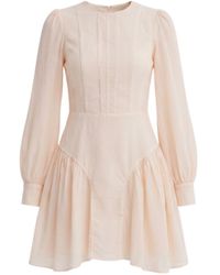 Georgette - Neutrals Rosalie Lace Detail Mini Dress - Lyst