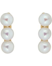 Ora Pearls - Aetia Trio Pearl Hoop Earrings - Lyst