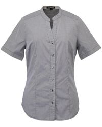 Smart and Joy - Fitted V-Neck Short Sleeves Cotton Shirt - Lyst