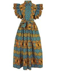 Ohema Ohene - Akua Cotton African Print Maxi Dress - Lyst