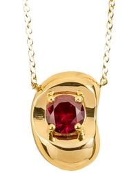 Juvetti - Fava Necklace Set With Ruby - Lyst