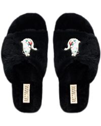 Rettrose - Alexandra Luxury Plush Diamanté Embellished Handmade Slipper - Lyst