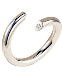 Posh Totty Designs - Sterling Diamond Flow Open Ring - Lyst