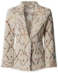The Extreme Collection - Neutrals Jacquard Knit Jacket Parker - Lyst