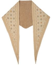 Saachi - Foulard Knit Triangle Cream Scarf - Lyst
