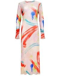 Audrey Vallens - Brush Stroke Mesh Dress - Lyst