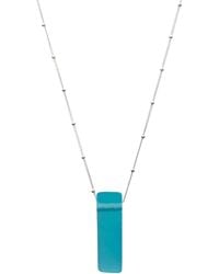 Smart Glass Jewelry - Recycled Gin Bottle Stiletto Necklace Aqua Sterling - Lyst